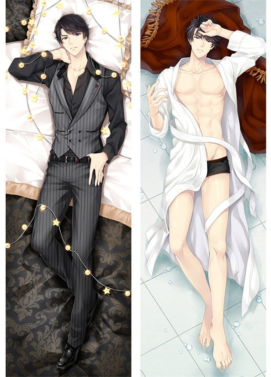 Victor costume à fines rayures et peignoir dakimakura