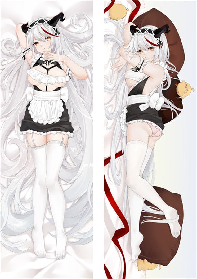 Aegir tenue de soubrette et bas blancs dakimakura