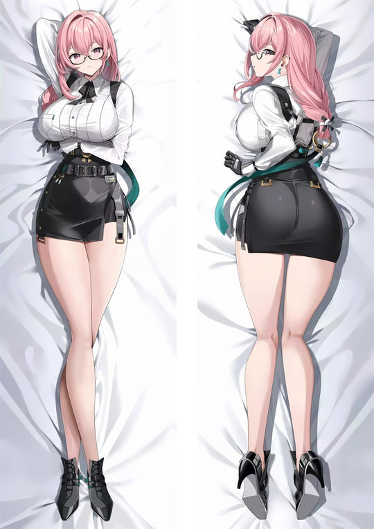 Tsukishiro Yanagi chemise blanche et jupe crayon dakimakura
