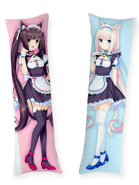 Chocola et Vanilla tenues de soubrette dakimakura