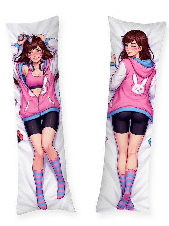 D.Va sweat à capuche gamer ouvert dakimakura