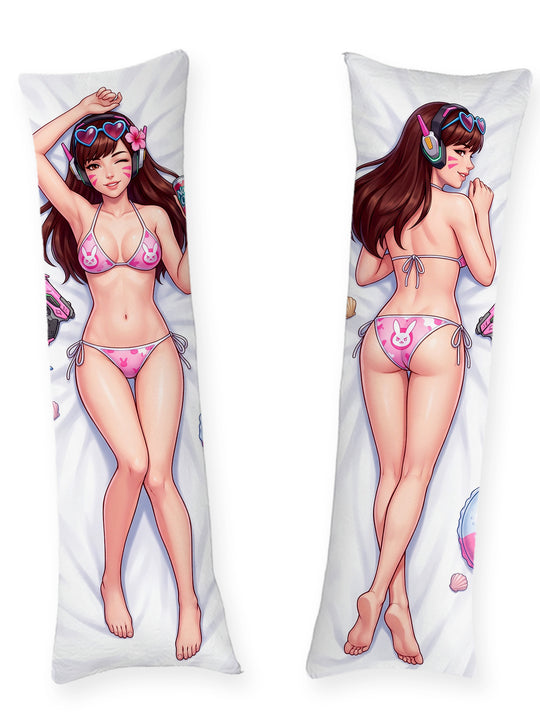 D.Va bikini lapin rose dakimakura