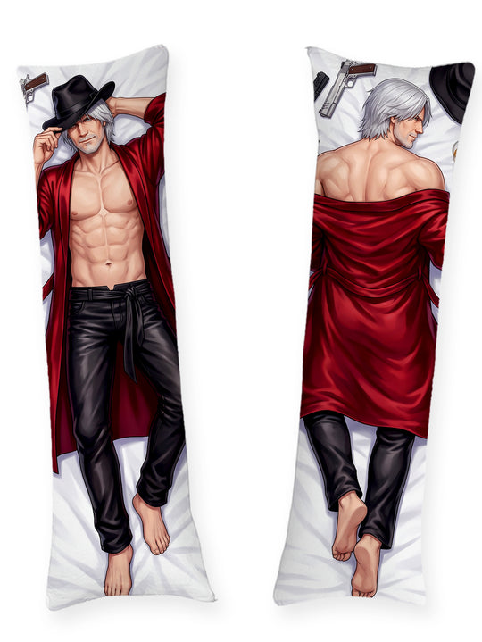 Dante barbu peignoir en satin rouge dakimakura