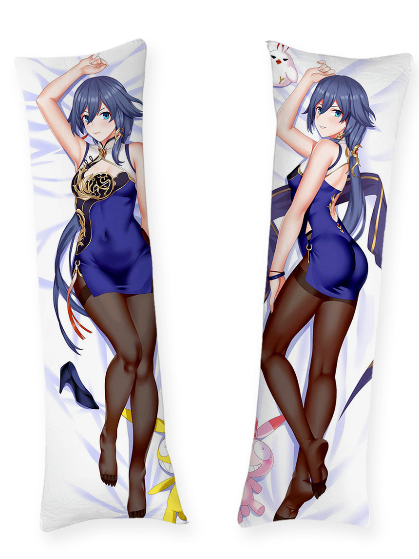 Fu Hua qipao bleu marine dakimakura