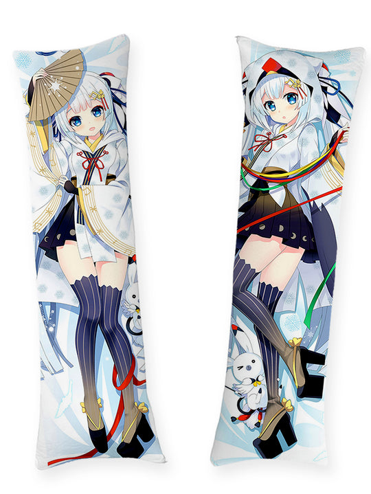 Hatsune Miku style sanctuaire sous la neige dakimakura