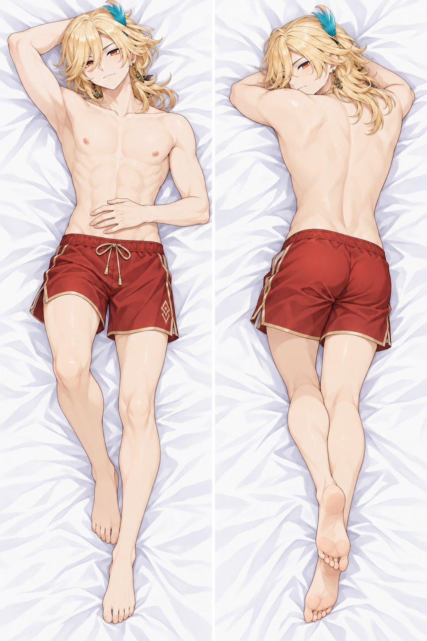 Kaveh Red Swim Shorts Body Pillow