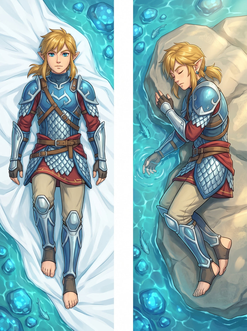 Link Legend of Zelda armure Zora dakimakura