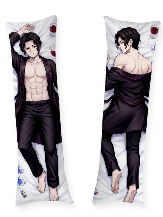 Muzan peignoir en satin noir de soirée dakimakura