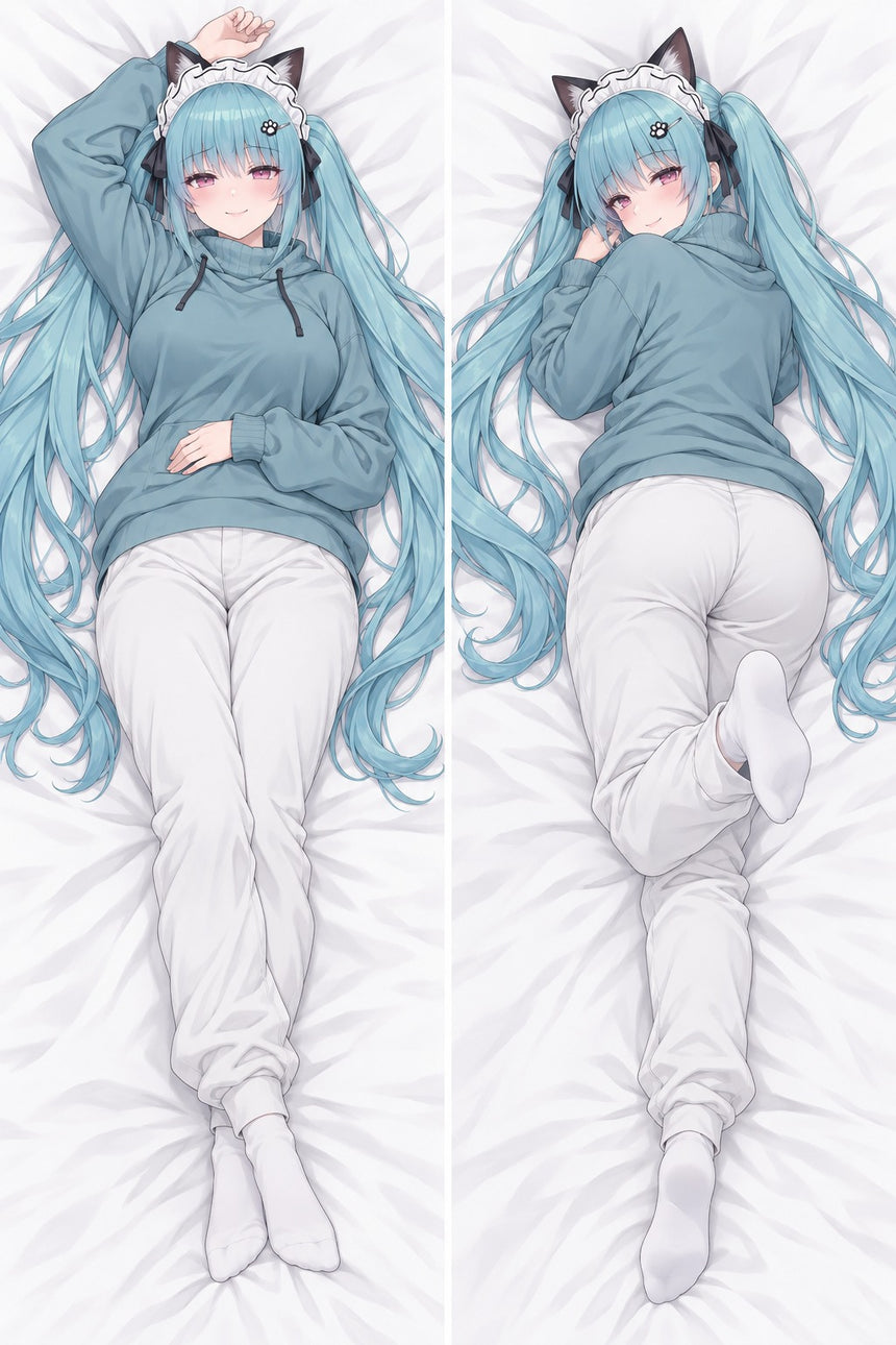 Privaty Teal Hoodie Body Pillow