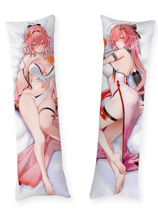 Taoqi peignoir en soie rose dakimakura
