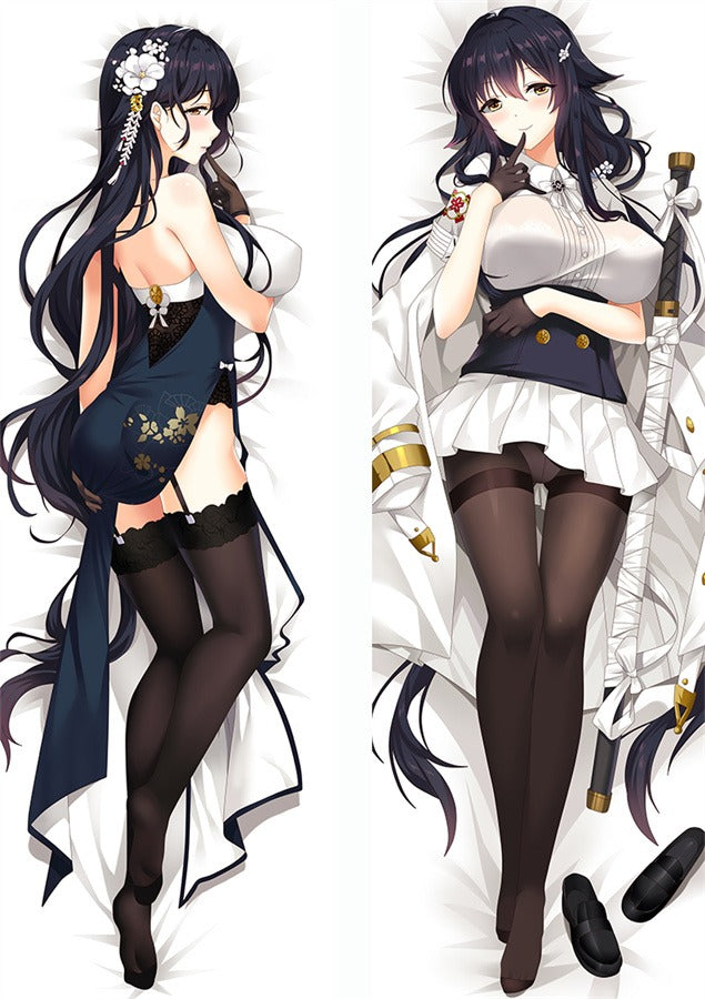 Azuma qipao bleu marine et uniforme à épée dakimakura