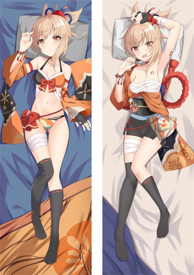 Yoimiya bikini et kimono de festival dakimakura