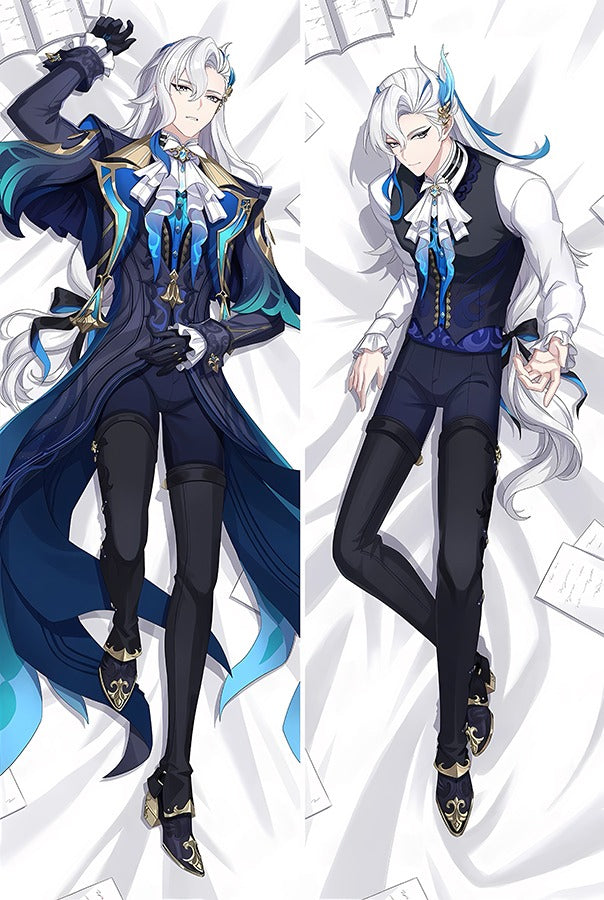 Neuvillette manteau et gilet bleu marine dakimakura