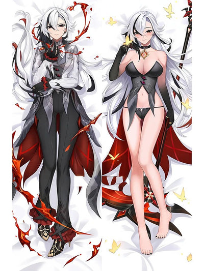 Arlecchino lingerie noire et papillons dakimakura