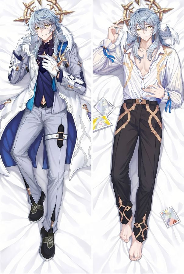 Sunday manteau blanc et chemise ouverte dakimakura