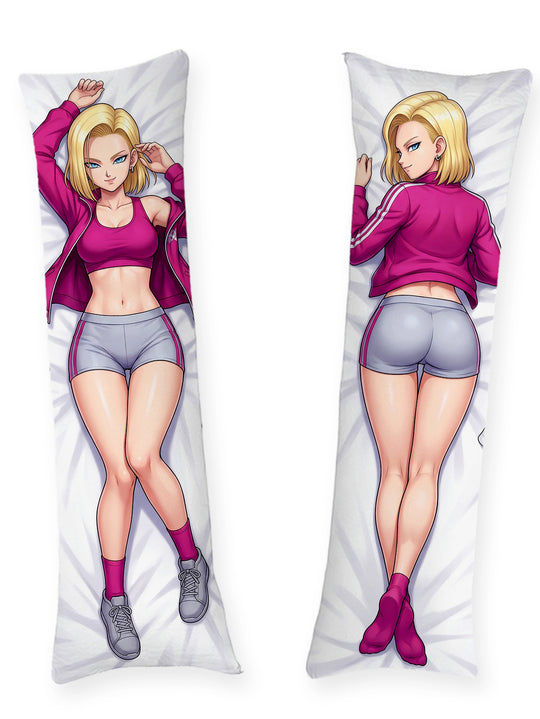 Android 18 crop top d'entraînement magenta dakimakura