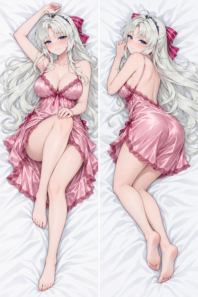 Carlotta nuisette en satin rose dakimakura