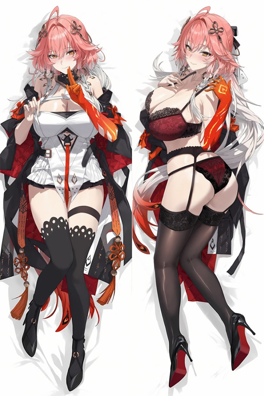 Changli lingerie en dentelle rouge dakimakura