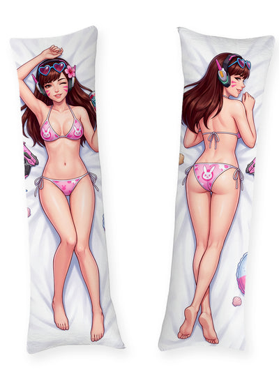 D.Va bikini lapin rose dakimakura
