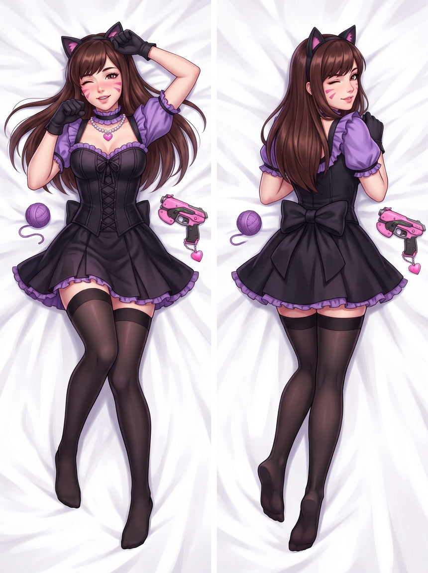 D.Va skin Black Cat pin up dakimakura