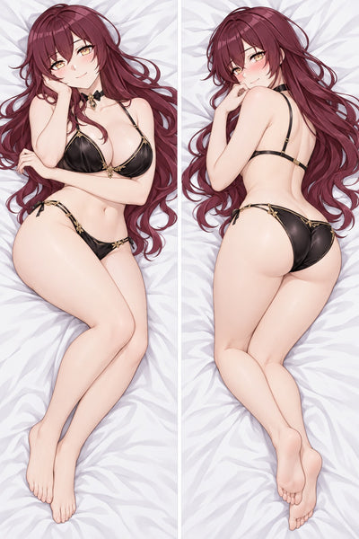 Eden lingerie en satin noir dakimakura