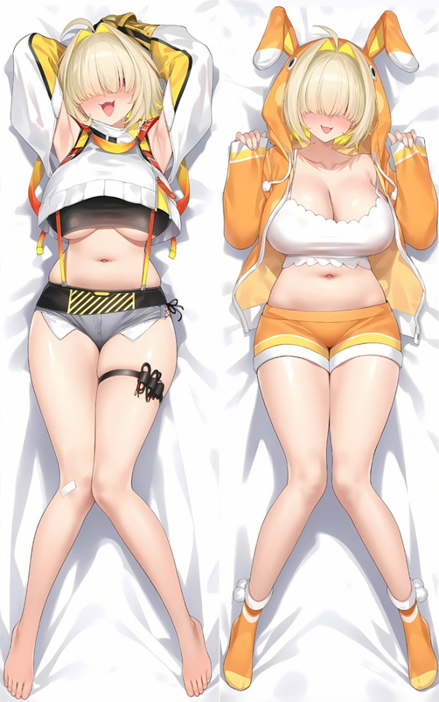 Elegg de Nikke en sweat à capuche jaune dakimakura