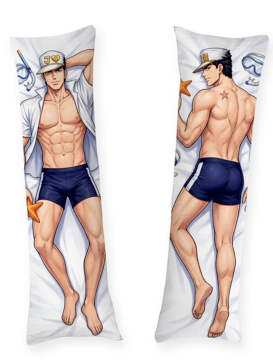 Jotaro Kujo biologiste marin à la plage dakimakura