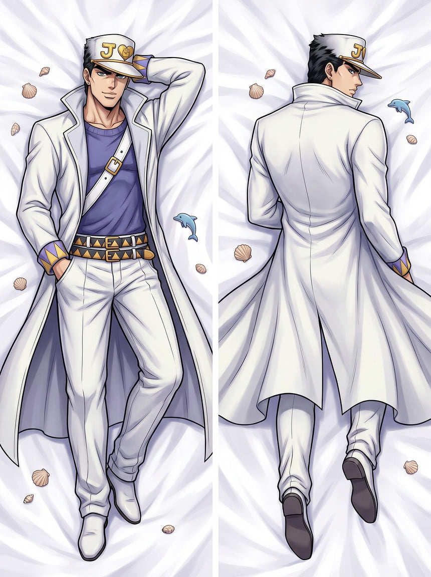 Jotaro Kujo manteau blanc Morioh dakimakura