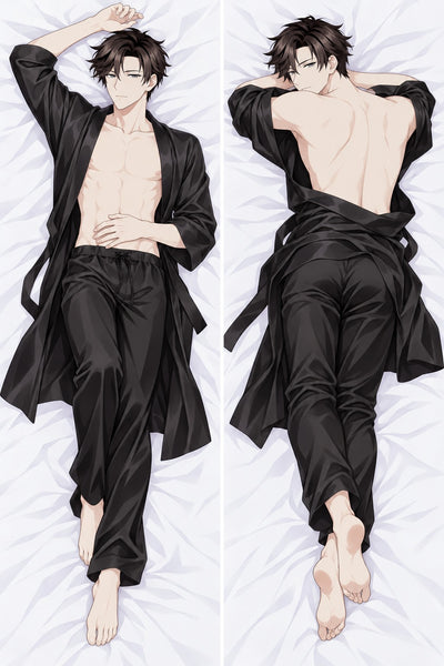 Jumin Han peignoir en soie noire dakimakura