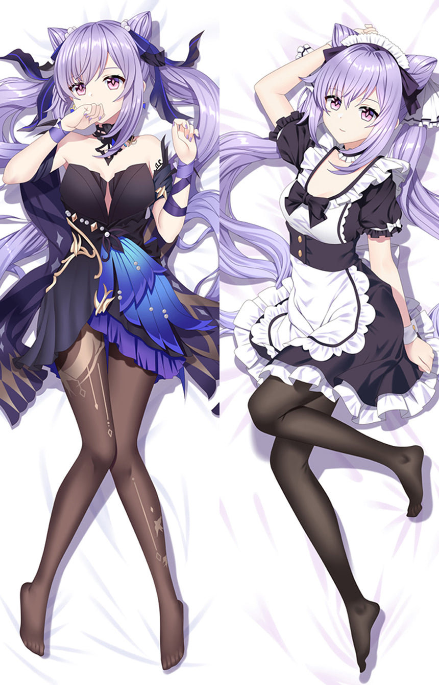 Keqing tenue de soubrette dakimakura