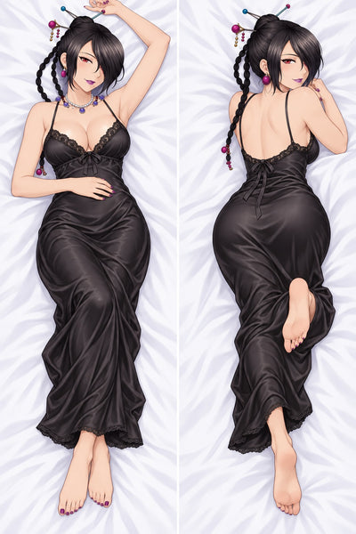 Lulu nuisette en satin noir dakimakura