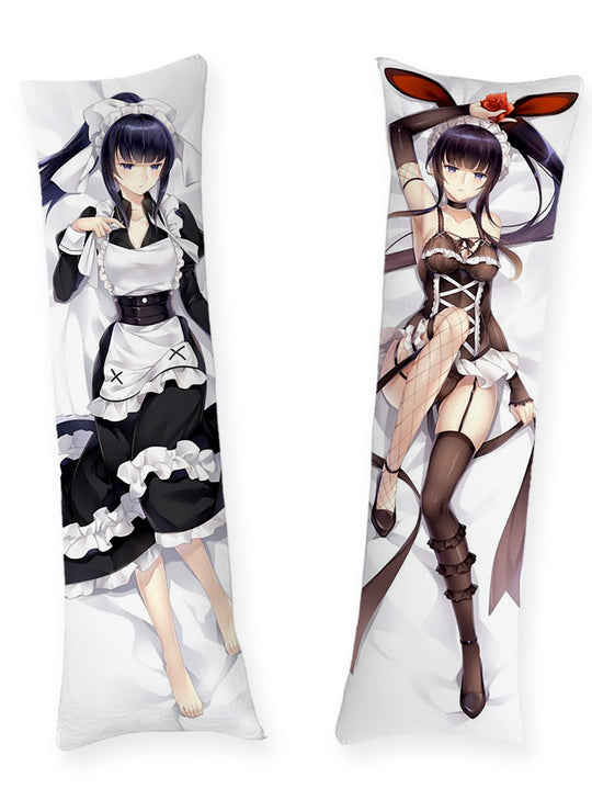Narberal Gamma tenue de soubrette et lingerie noire dakimakura