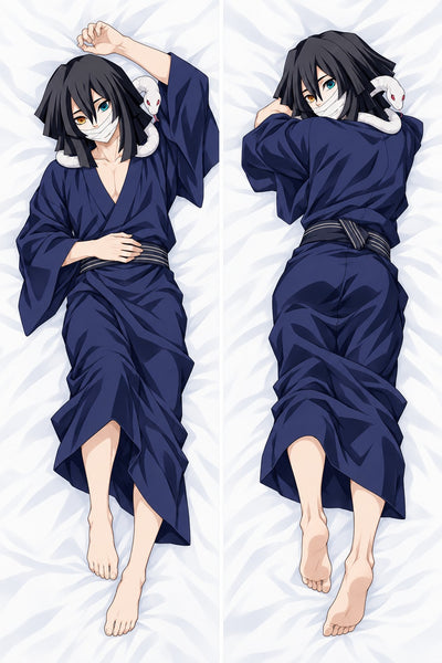 Obanai Iguro yukata bleu marine dakimakura