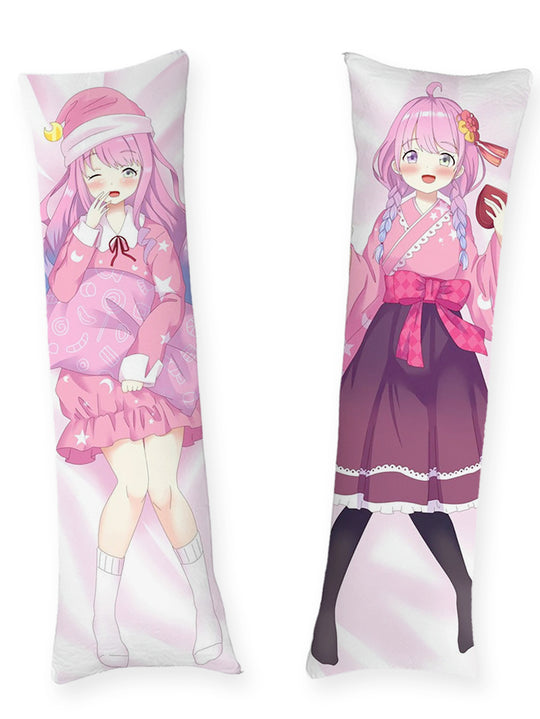 Vtubeuse aux cheveux roses en pyjama dakimakura