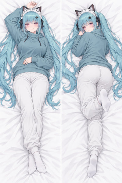 Privaty sweat à capuche bleu canard dakimakura