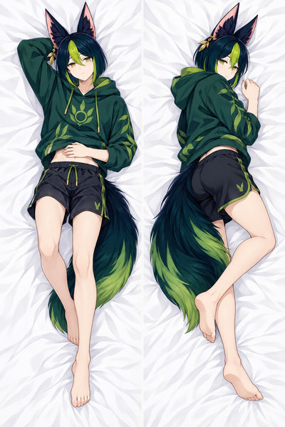 Tighnari sweat à capuche vert dakimakura