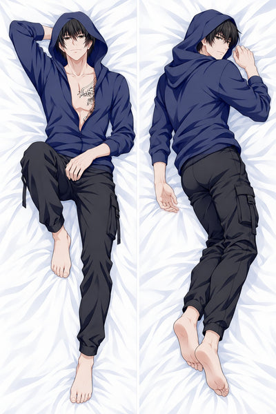 Zhang Qiling sweat à capuche bleu marine dakimakura
