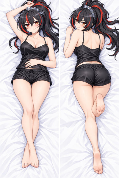 Zhu Yuan ensemble en satin noir dakimakura